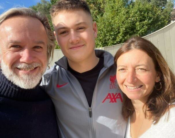 Jane Wareing with husband Marcus Wareing and eldest son Jake.
